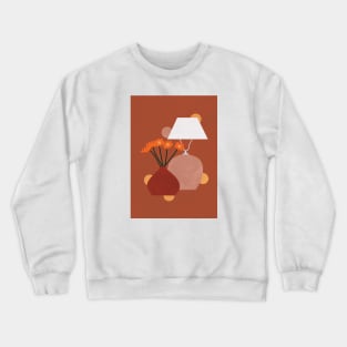 Potted Plant, Abstract Pottery, Flower Botanical, Boho Art Print Crewneck Sweatshirt